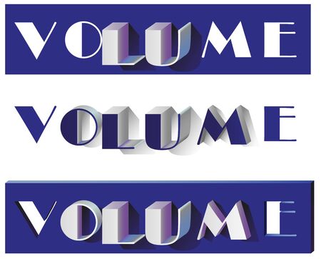 illustration of raised letters: volume on a plate and white background.のイラスト素材