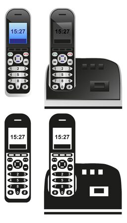 Black landline phone volume on a white backgroundのイラスト素材