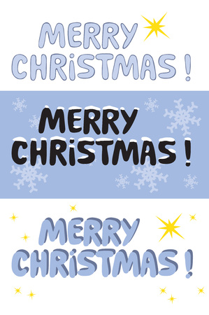 inscription on a white and blue background with stars Merry Christmasのイラスト素材