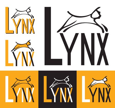 not a trademark. running lynx symbol icon on a white background.のイラスト素材