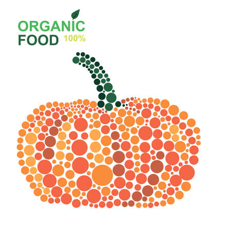 organic food pumpkin made from dots on a white background. natural productのイラスト素材