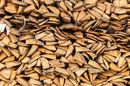 The Woodpile. Wood background and Firewood texture.の写真素材