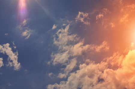 Nature background. Fluffy soft clouds in sky tonedの写真素材