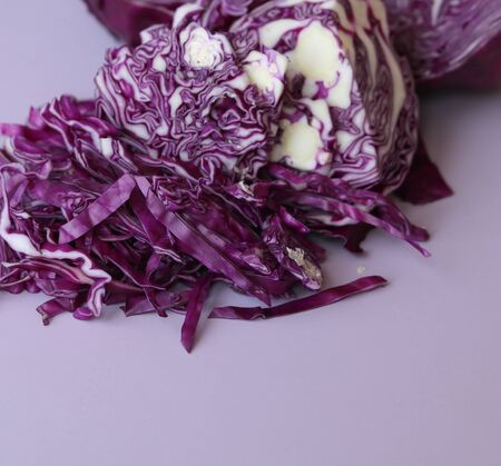 shredded red cabbage close up