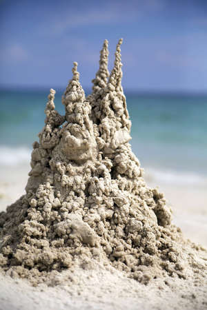 sand castle on the beachの写真素材