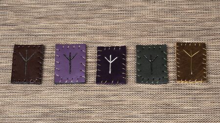 Hand made Norse rune Algiz on 5 different pieces of leather. Algiz is voice of Gods, means getting...