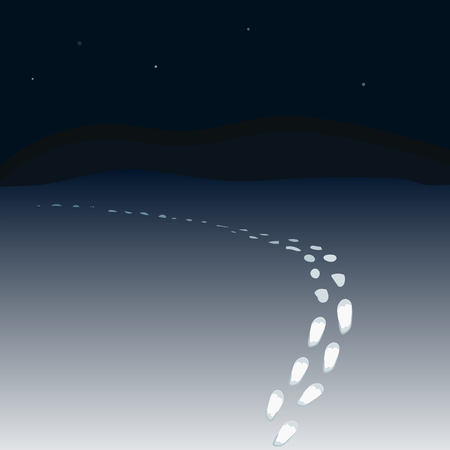 footprints in the snowのイラスト素材