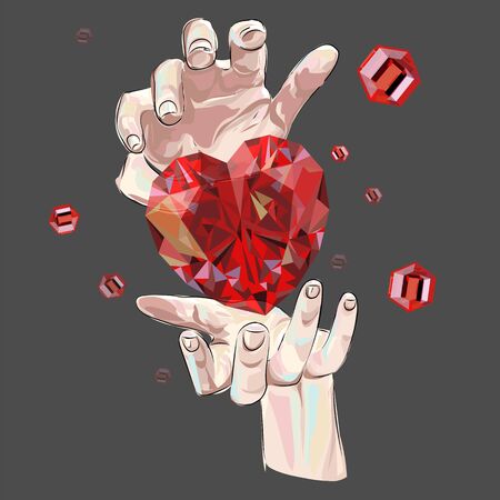 hands and heartのイラスト素材