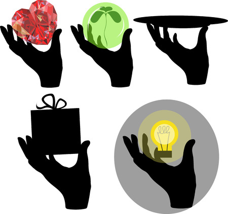 the shape of a hand. setのイラスト素材