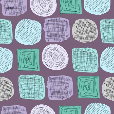 colored circles and squares. Doodle. seamless patternのイラスト素材