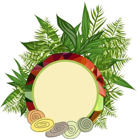 frame from tropical leafのイラスト素材