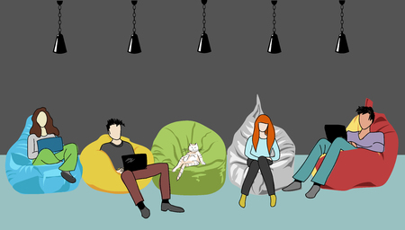 people sit on chairsのイラスト素材