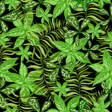 tropical leaves.seamless patternのイラスト素材