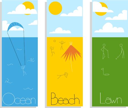 Types of recreation. Vector illustration setのイラスト素材