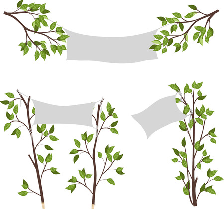 A sign on the treeのイラスト素材