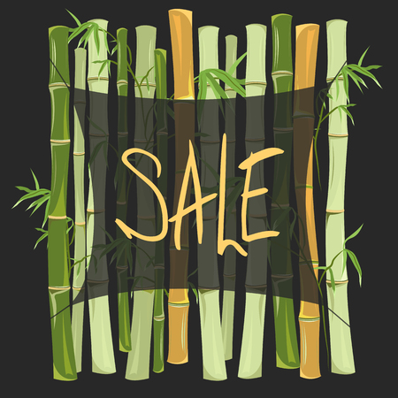 bamboo. a sign with the saleのイラスト素材