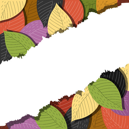 autumn leaves. frame from paperのイラスト素材