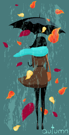 girl with umbrellaのイラスト素材