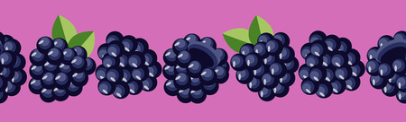 BlackBerry horizontal seamless patternのイラスト素材