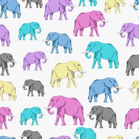 Elephants. seamless patternのイラスト素材