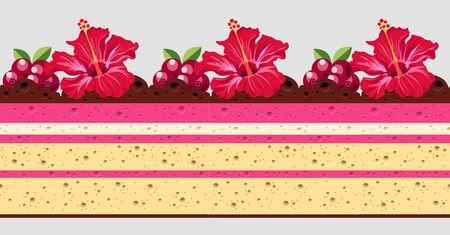 cake. horizontal seamless patternのイラスト素材
