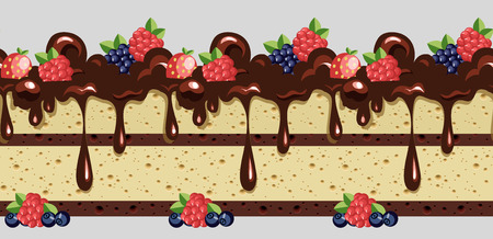 chocolate cake. seamless patternのイラスト素材