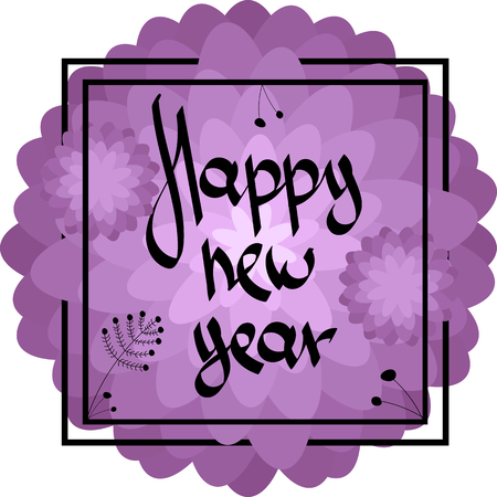 Happy New Year inscription in the frameのイラスト素材