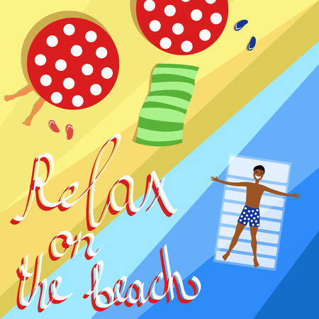 Relax on the beach illustration.のイラスト素材