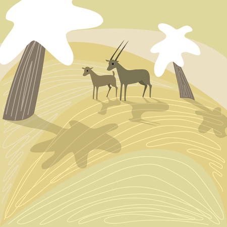 Antelopes in Africa on unique background.のイラスト素材
