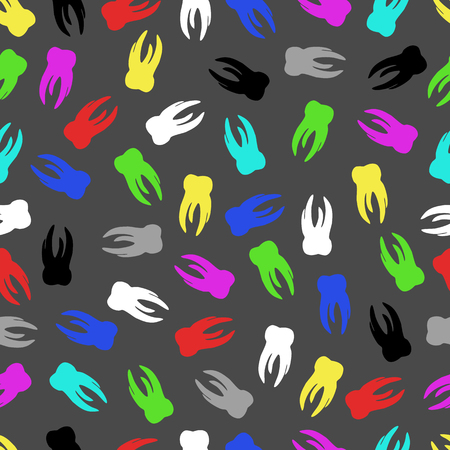 Colored teeth. seamless patternのイラスト素材