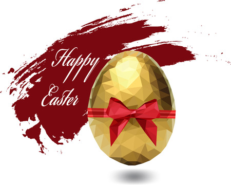 Golden Easter egg with bow.のイラスト素材