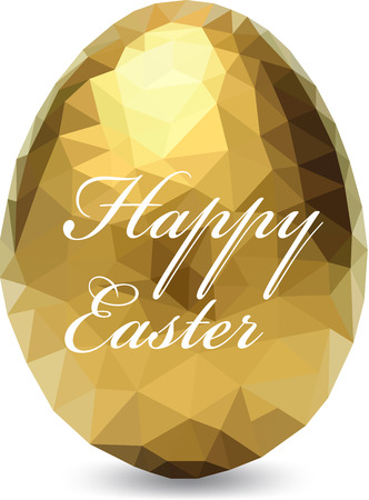Golden polygonal egg.のイラスト素材