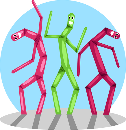 Inflatable advertising people vector illustration.のイラスト素材