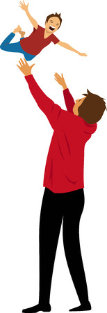 father throws sonのイラスト素材