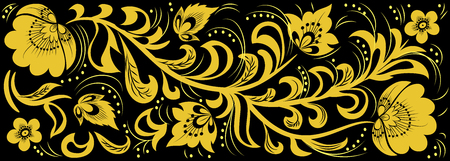 Khokhloma. Russian national ornament. backgroundのイラスト素材