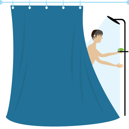 man in the showerのイラスト素材