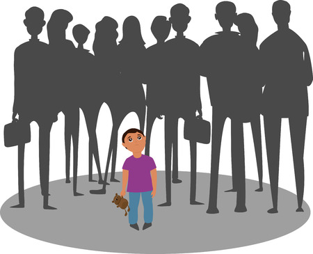 child in a crowdのイラスト素材