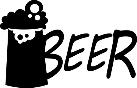 mug of beer. logotype. silhouetteのイラスト素材