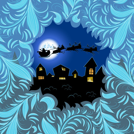 ornaments on the winter windowのイラスト素材