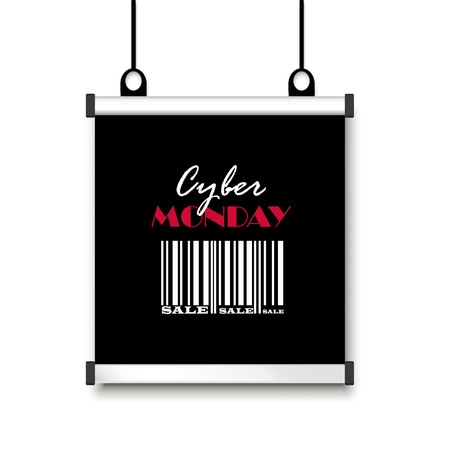 Cyber Monday. Vector illustration with barcodeのイラスト素材