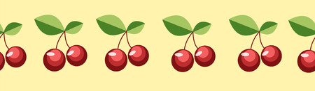 cherry. horizontal seamless pattern