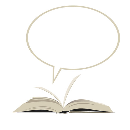 open book with empty speech bubbleのイラスト素材
