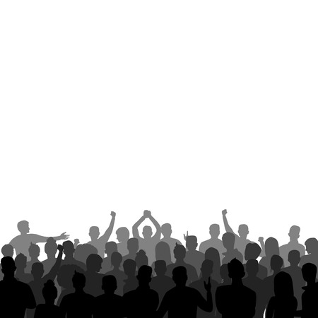 silhouette of a group of people. vector illustrationのイラスト素材