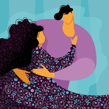 a man and a woman. the guy hugs the girl. vector illustration of a couple in loveのイラスト素材