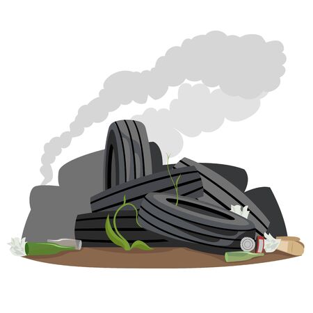 heap of rubbish. the origin of plant life among garbage. human wasteのイラスト素材