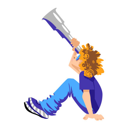 man looking through a telescope. space explorationのイラスト素材