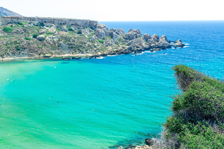 Tuffieha Bay Beach in Maltaの写真素材
