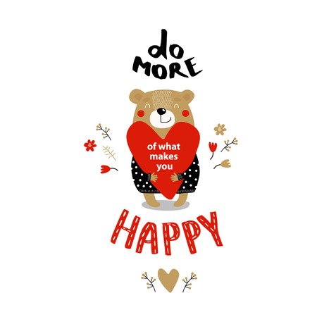 Vector illustration with motivational bear.It can be used as a card or posterのイラスト素材