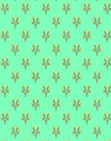 Spring summer pattern with delicate modest tiny bouquets of flowers isolated on a light green background Simple floral Ditsy dress fabric printの写真素材