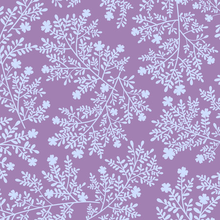Spring white silhouette flowering twigs flat lay on a light purple, lilac background For wedding decoration, cards, invitations Rustic, cottage decor, country, farmhouse, traditional, retro, vintage styleの写真素材